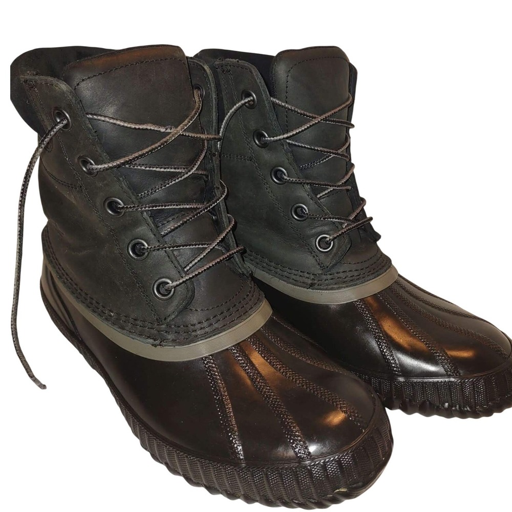 Sorel Cheyanne II Mens Black Waterproof Leather Duck Boots Size 8.5 NM2575-010